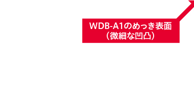 WDB-A1のめっき表面（微細な凹凸）