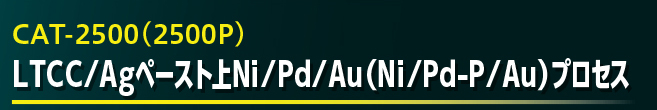 CAT-2500（2500P）LTCC/Agペースト上Ni/Pd/Au（Ni/Pd-P/Au）プロセス