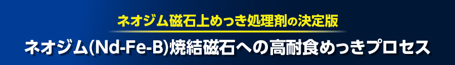 ネオジム磁石上めっき処理剤の決定版／ネオジム(Nd-Fe-B)焼結磁石への高耐食めっきプロセス